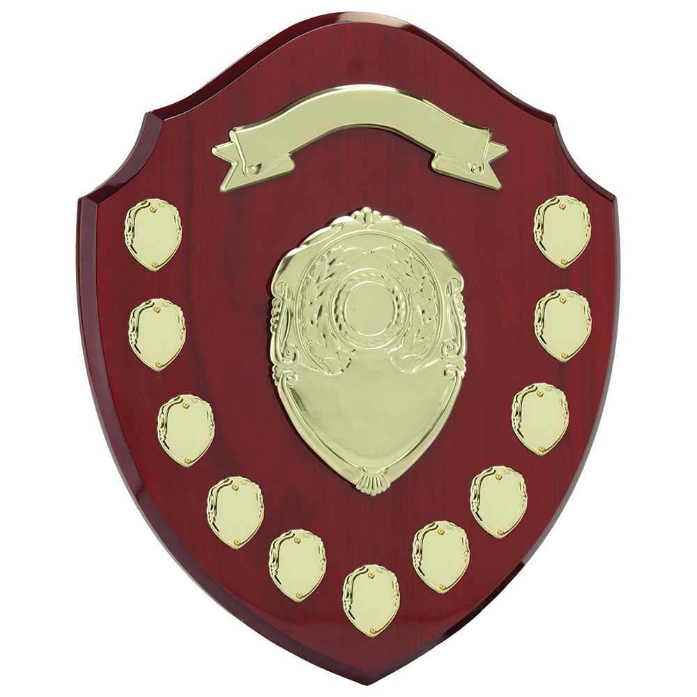 Mountbatten Annual Shield Rosewood & Gold 5yr D
