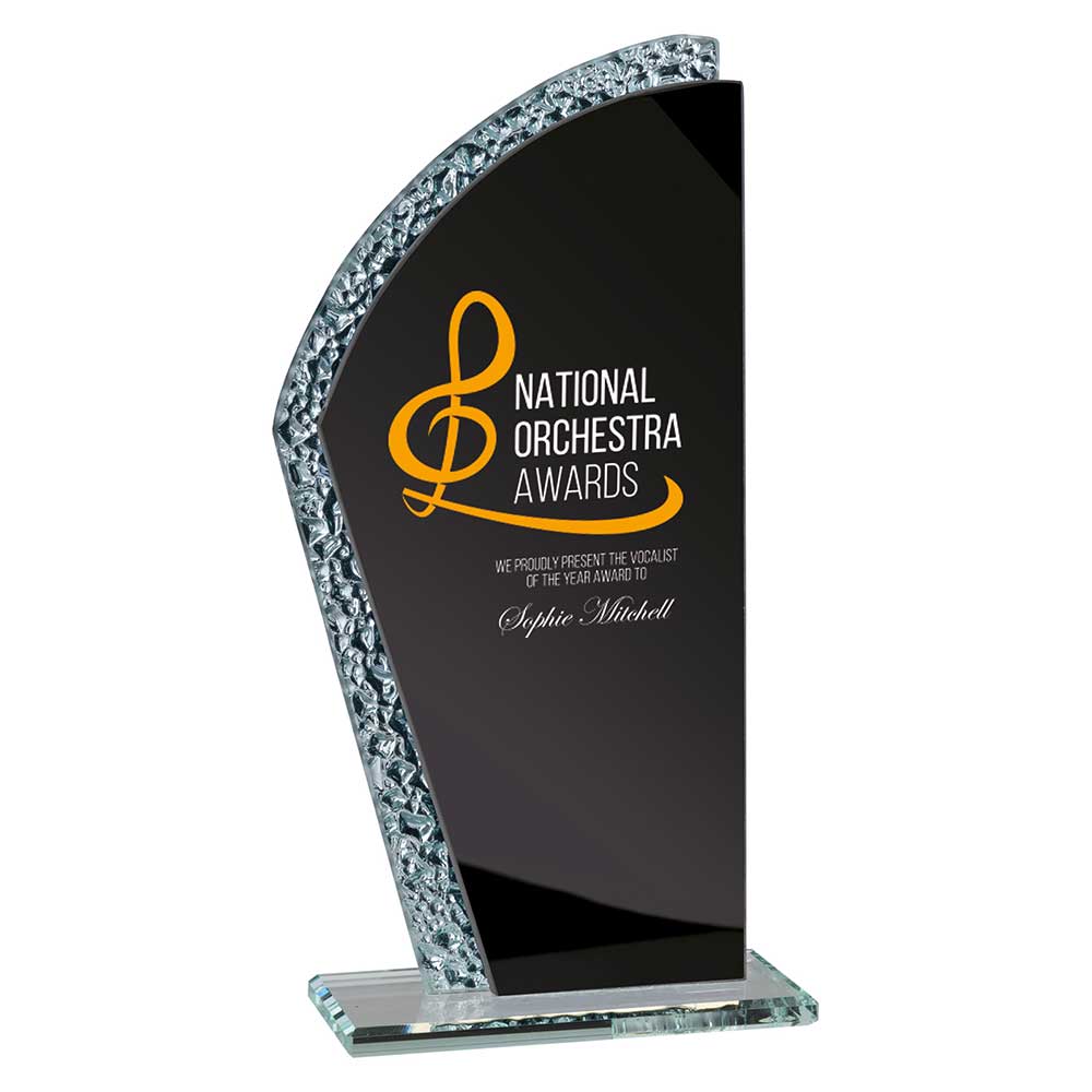 Hawk Glass Award Black & Silver B