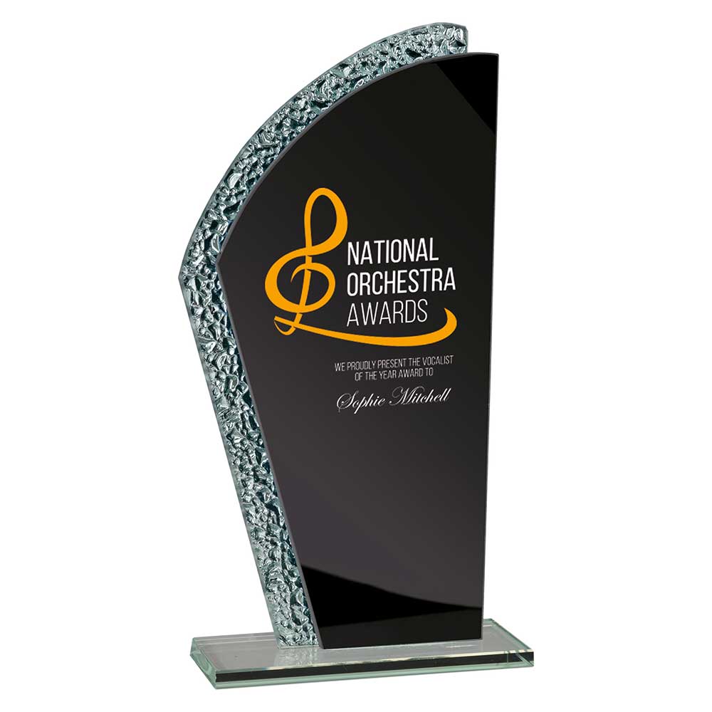 Hawk Glass Award Black & Silver C