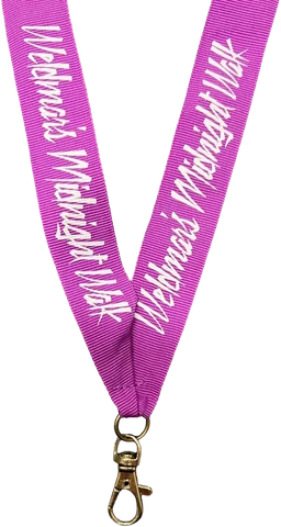 Lanyards, purple printed lanyard with a dog clip