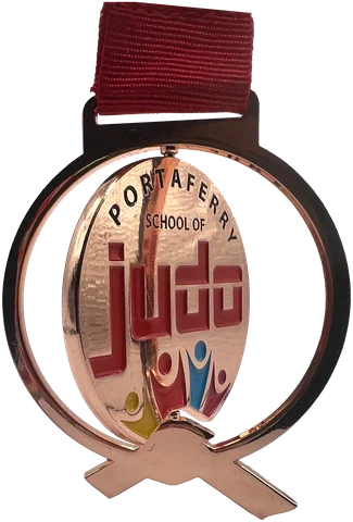 Spinner bespoke medal with a spinning judo centre