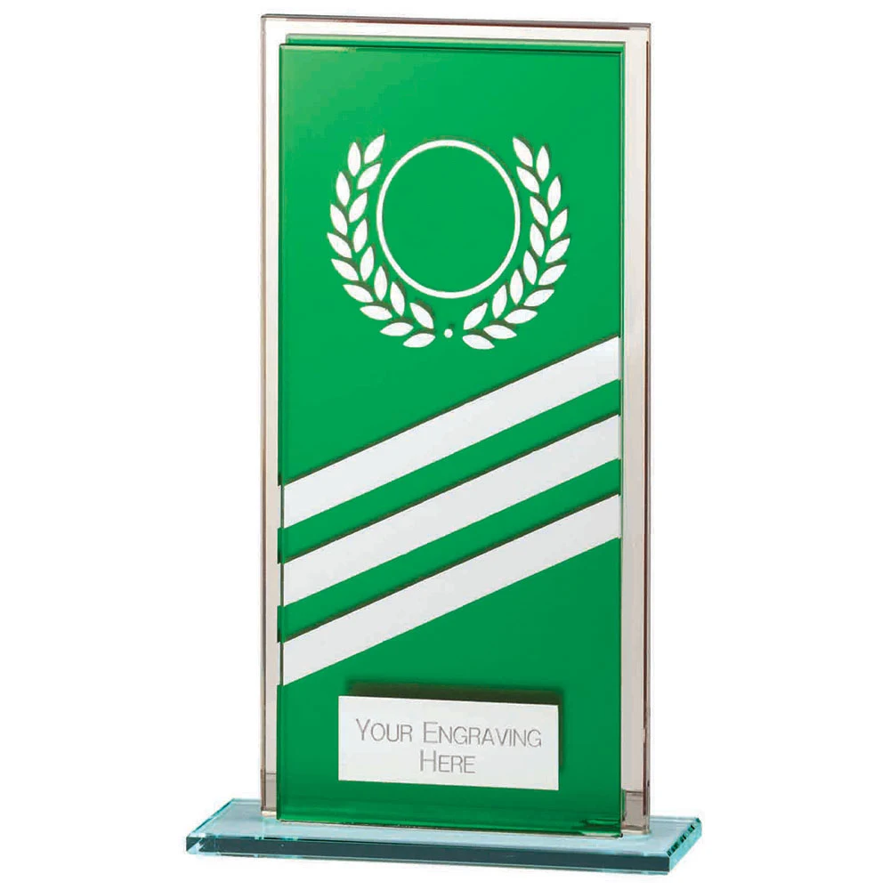 Talisman Multisport Mirror Glass Award Green & Silver CR22011B