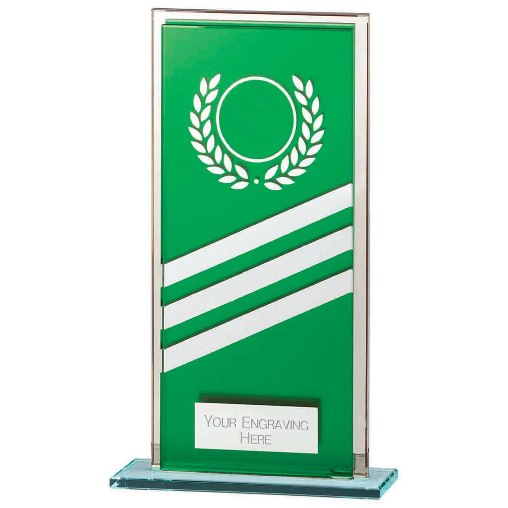 Talisman Multisport Mirror Glass Award Green & Silver CR22011C