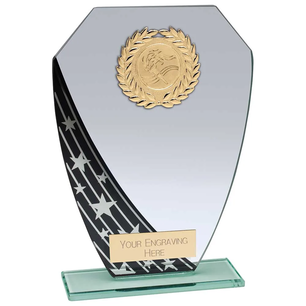Starlight Hex Jade Glass Award Black CR24591B