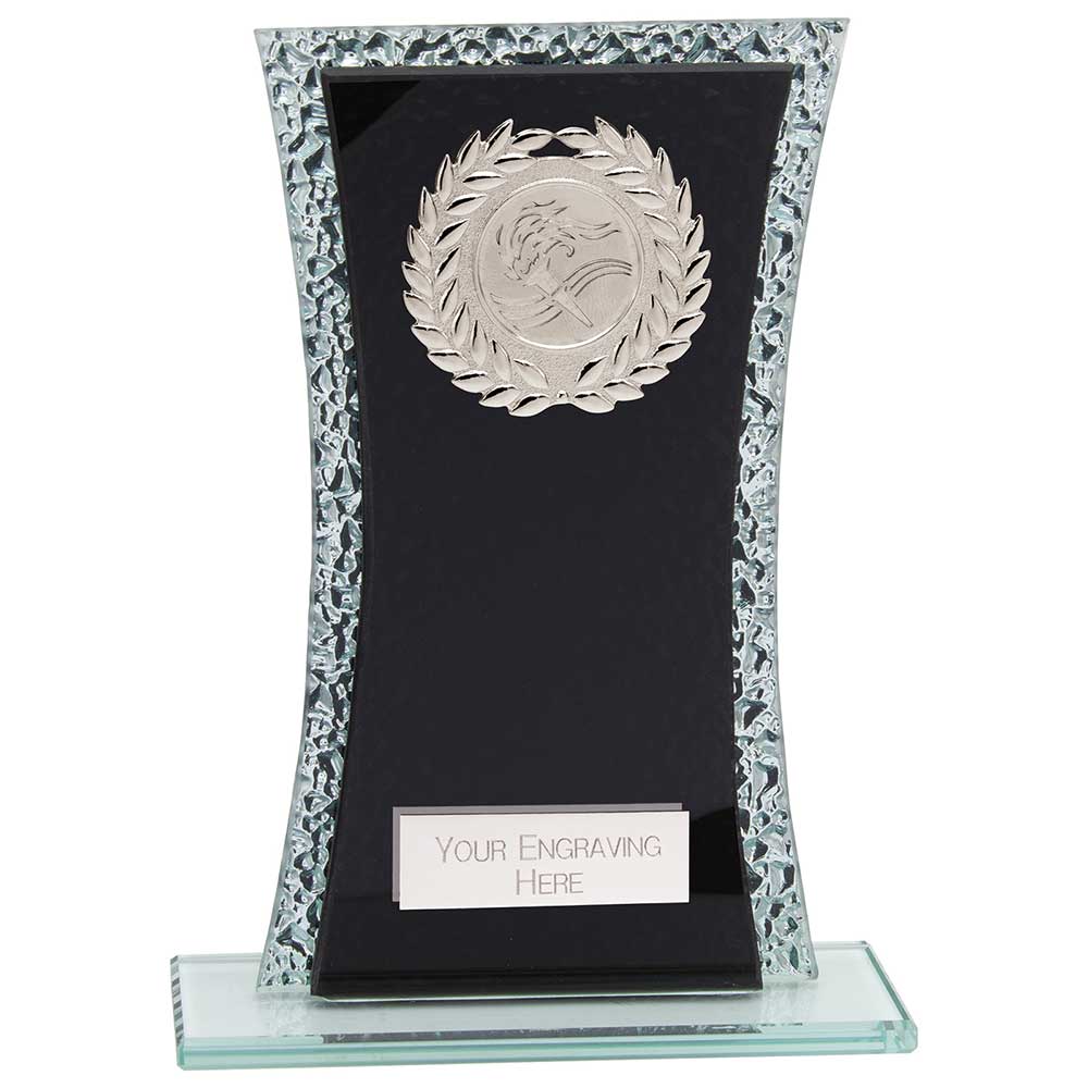 Eternal Multisport Glass Award Black & Cracked Silver