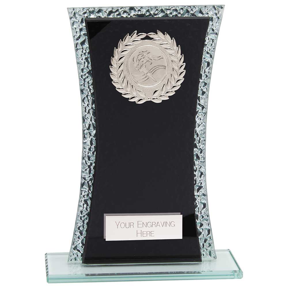 Eternal Multisport Glass Award Black & Cracked Silver CR24592B