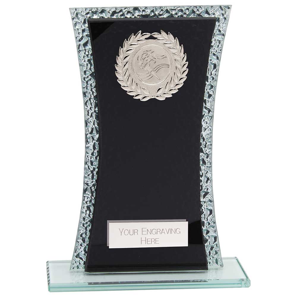 Eternal Multisport Glass Award Black & Cracked Silver CR24592C