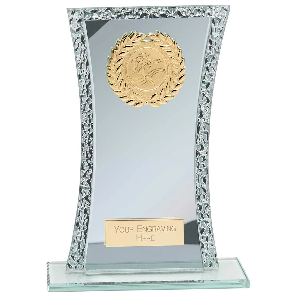 Eternal Multisport Glass Award Blue & Cracked Silver CR24593B