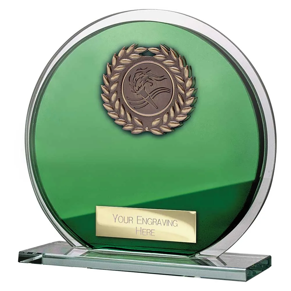 Seismic Multisport Circle Plaque Green & Silver CR26573B
