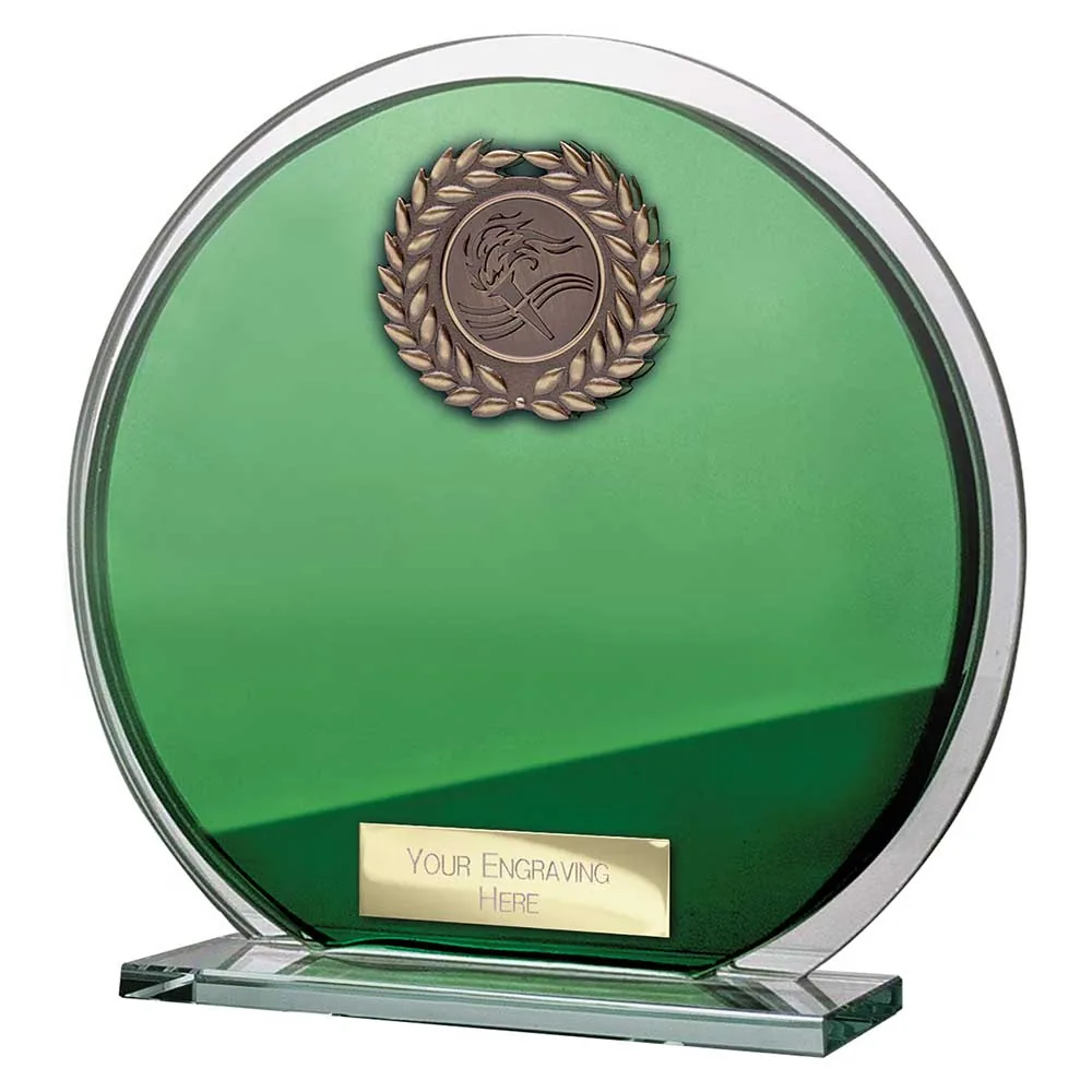 Seismic Multisport Circle Plaque Green & Silver CR26573C