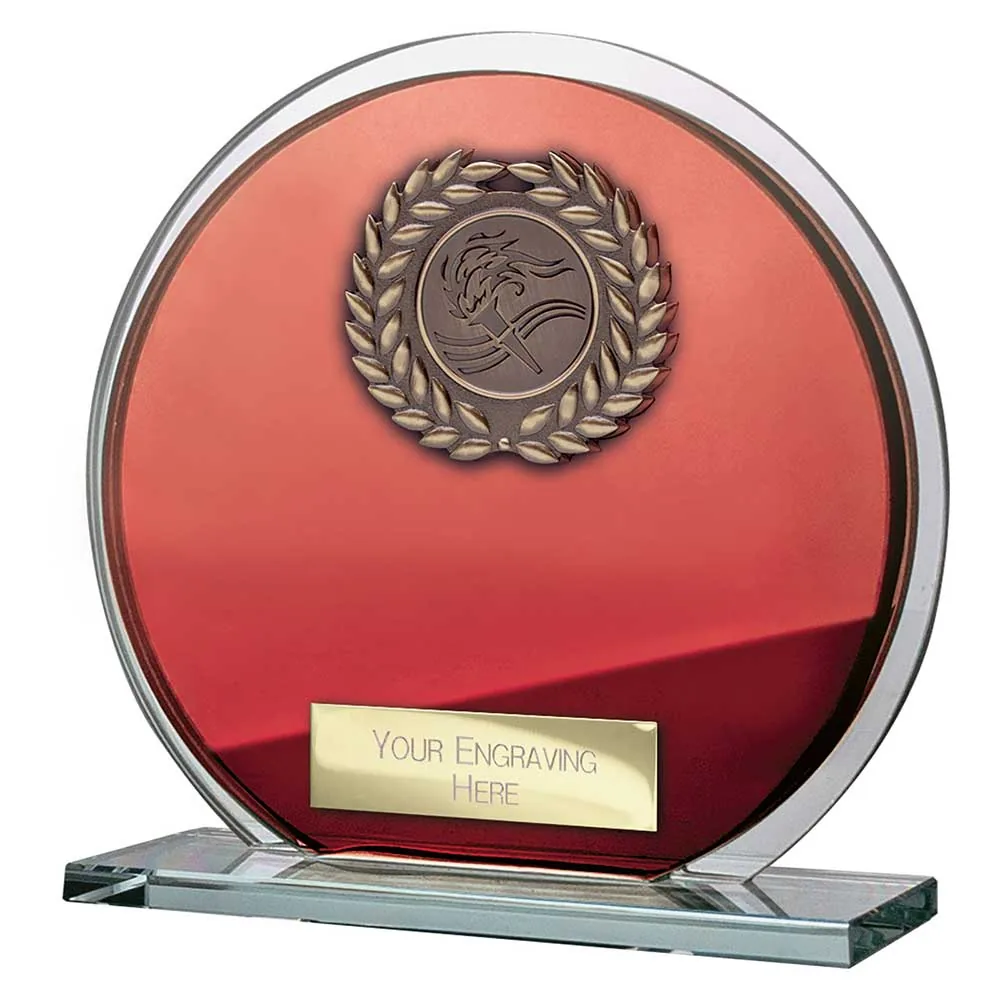 Seismic Multisport Circle Plaque Red & Silver CR26574B
