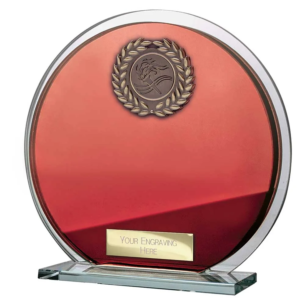 Seismic Multisport Circle Plaque Red & Silver CR26574C
