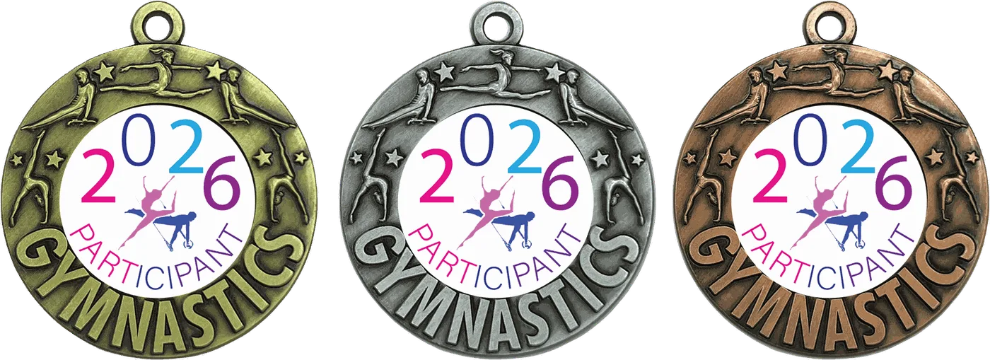 GYM114 - Engravable Metal Medals - Gymnastics Medals