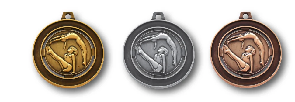 GYM56 - Engravable Metal Medals - Gymnastics Medals