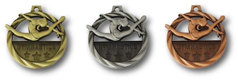 GYM83 - Engravable Metal Medals - Gymnastics Medals