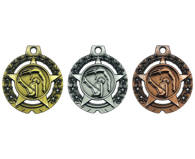 GYM98 - Engravable Metal Medals - Gymnastics Medals