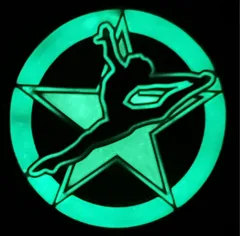 GYML1 medal glowing in the dark, lights off