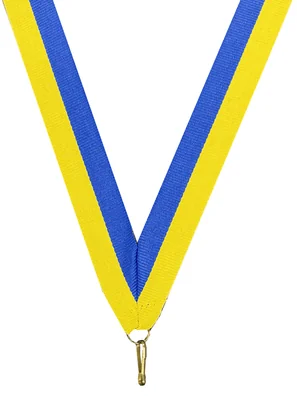 Blue and Yellow Striped Ribbon (PW17)