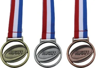 Rugby 6 - Engravable Metal Medals - Rugby Medals