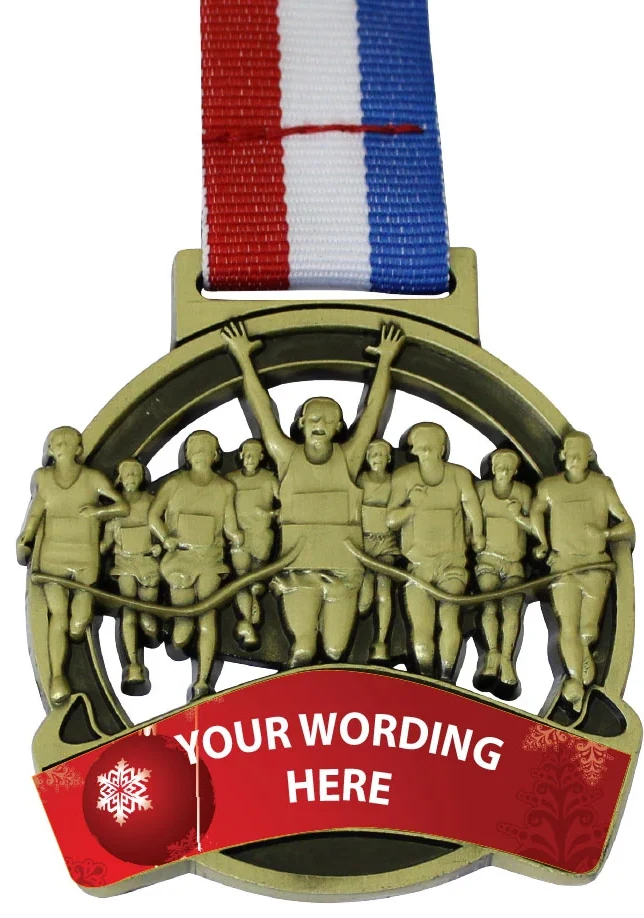Seasonal Christmas running medal