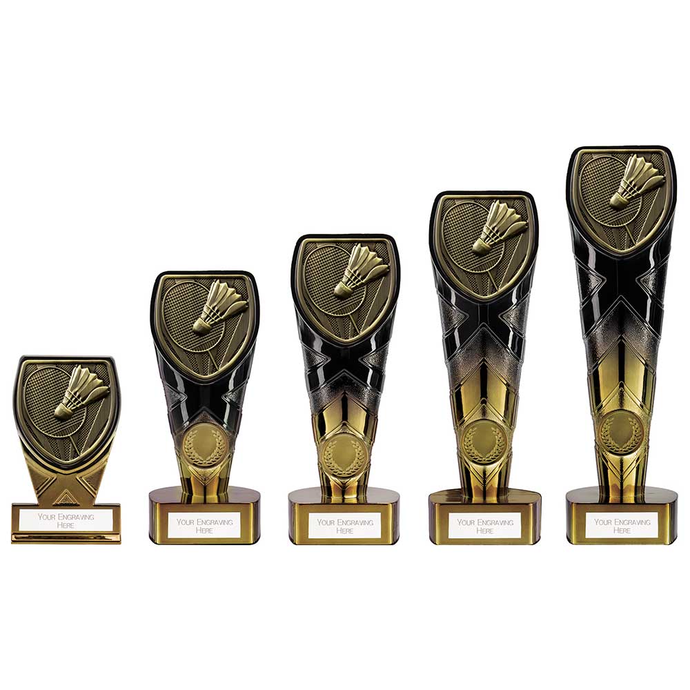 Fusion Cobra Badminton Plaque Award Black & Gold
