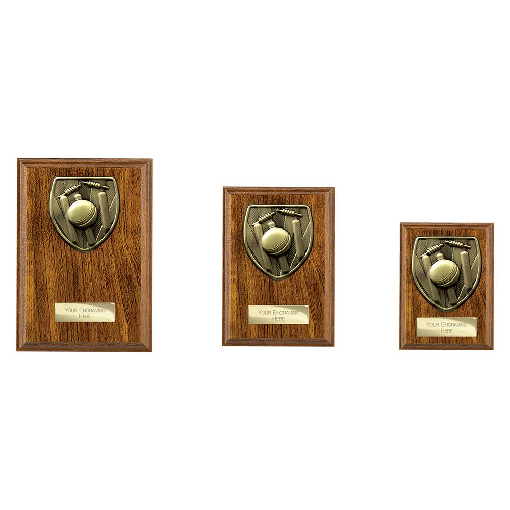 Cobra Plaque Cricket Award Walnut