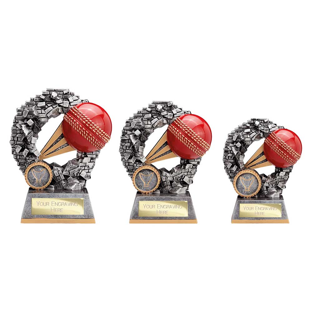Blast Out Cricket Award Antique Silver
