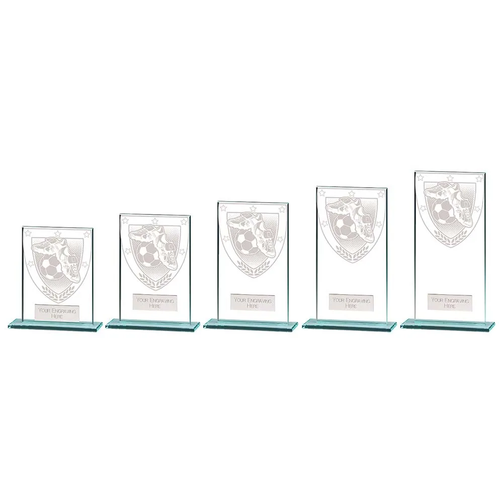 Millennium Football Boot & Ball Jade Glass Award
