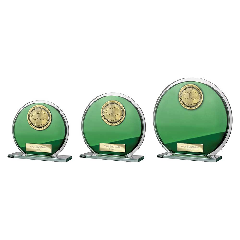 Seismic Superstar Football Circle Plaque Green & Silver