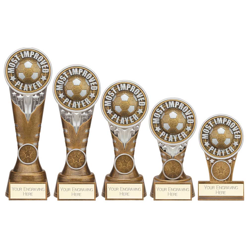 Ikon Tower Most Improved Player Plaque Antique Silver & Gold