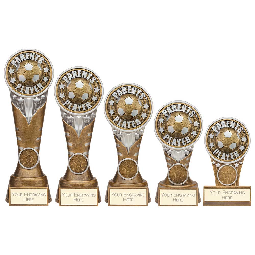 Ikon Tower Parents Player Plaque Award Antique Silver & Gold
