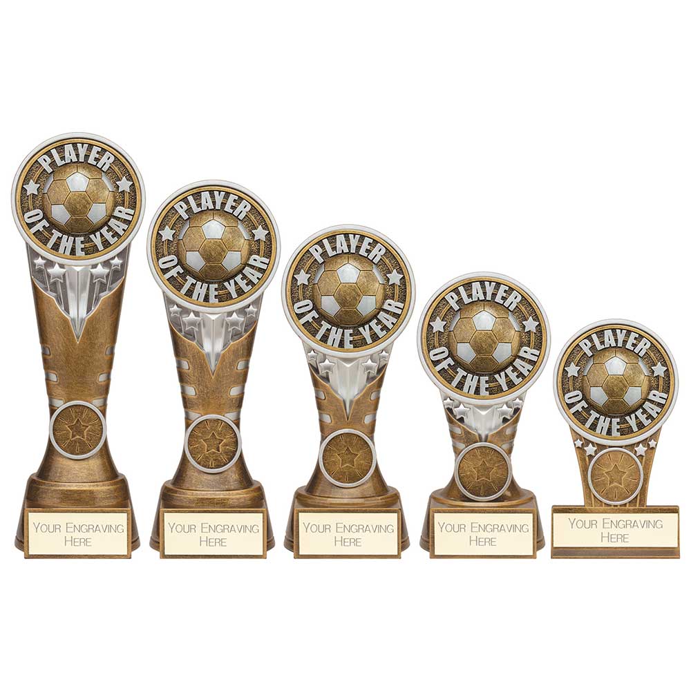 Ikon Tower Player of the Year Plaque Antique Silver & Gold