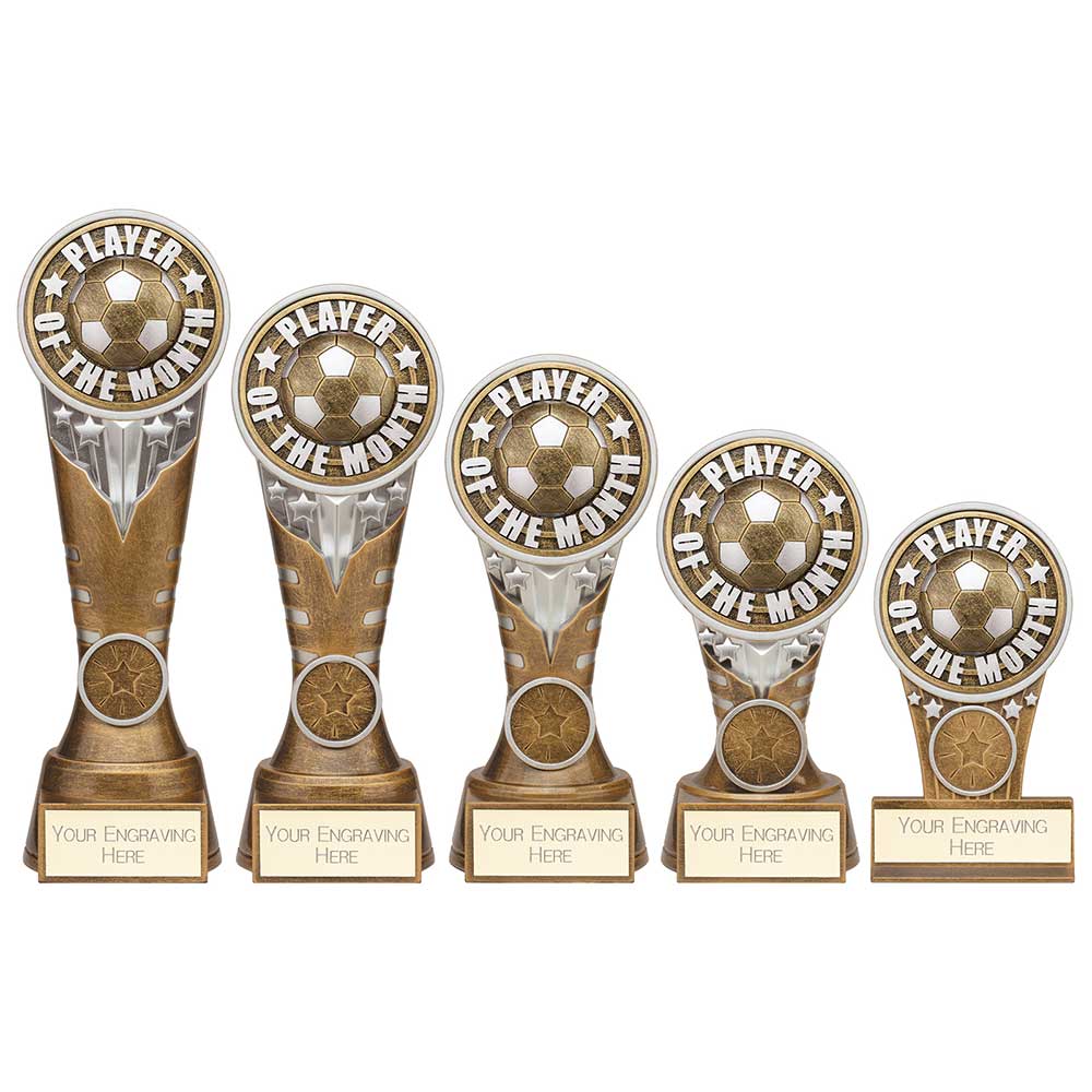 Ikon Tower Player of the Month Plaque Antique Silver & Gold