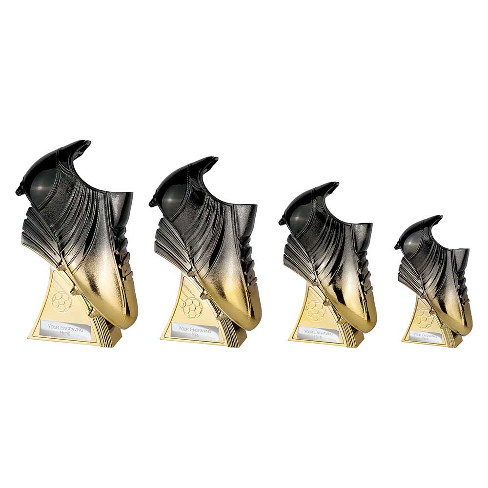 Power Boot Football Heavyweight Award Carbon Black to Gold