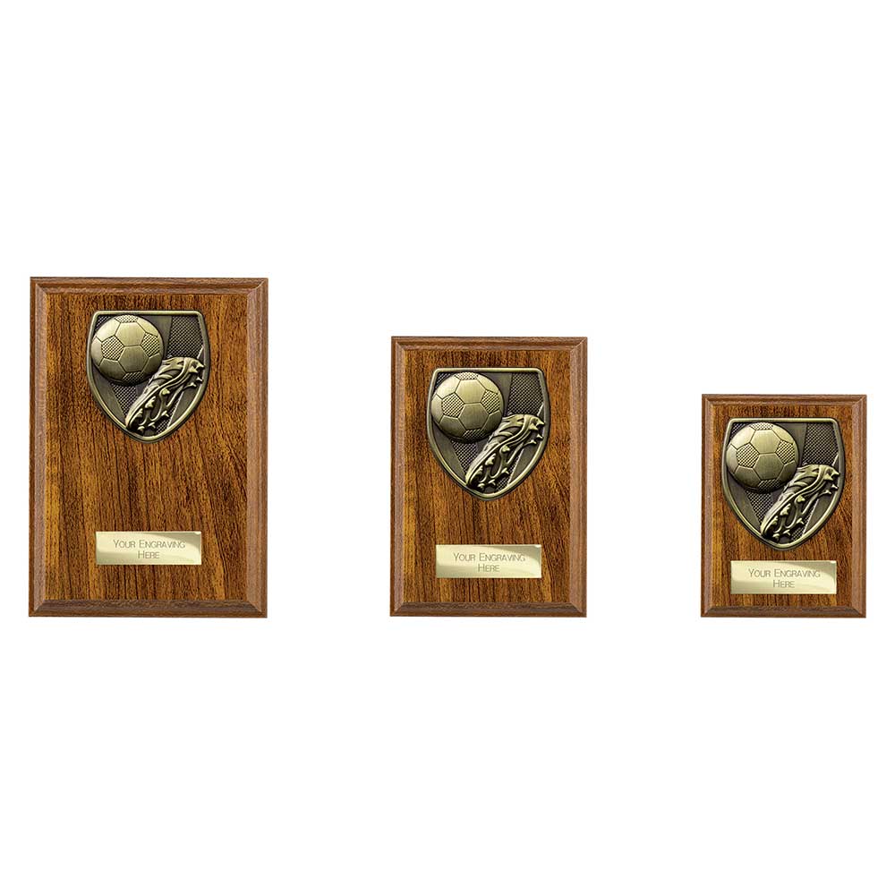 Cobra Plaque Football Boot & Ball Award Walnut