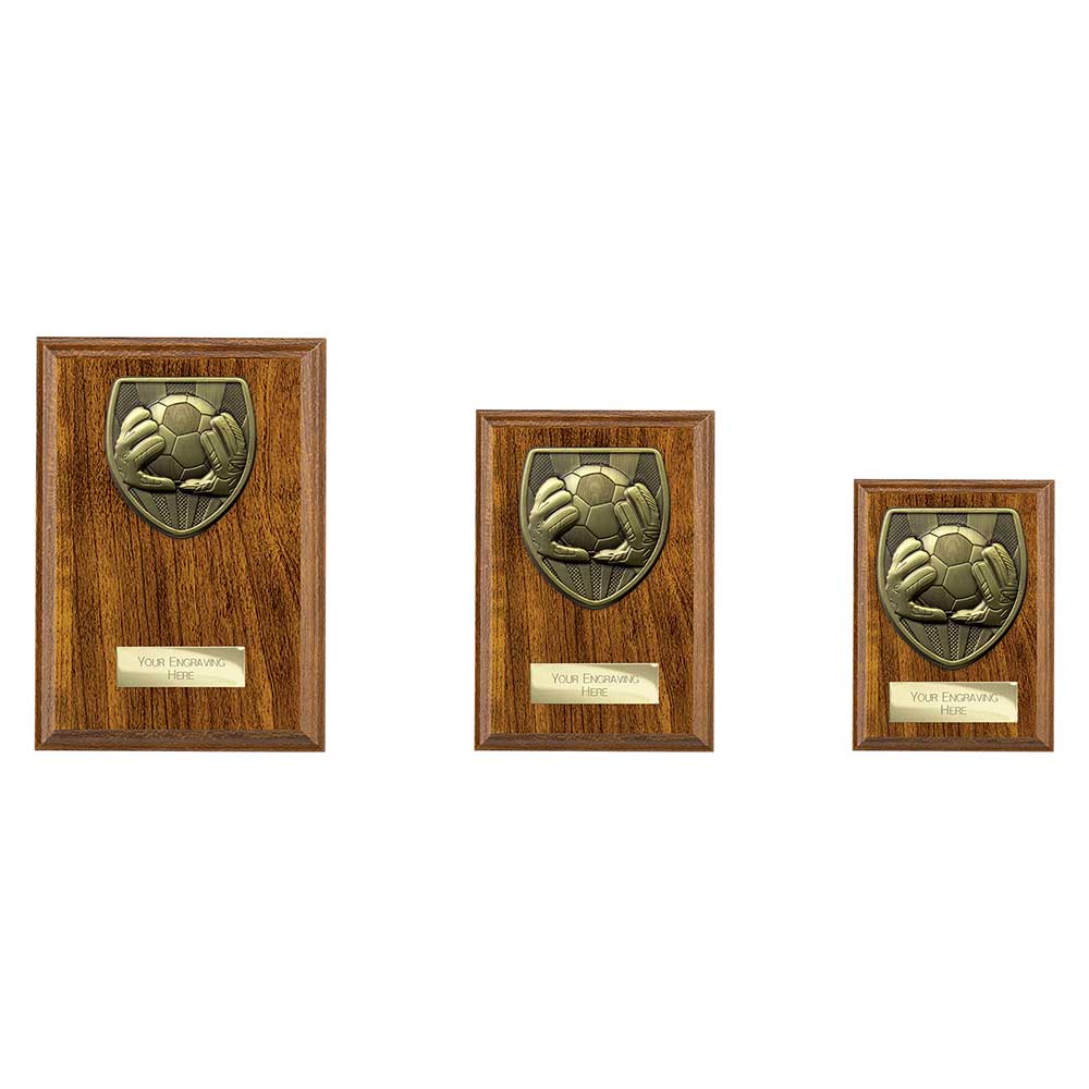 Cobra Plaque Football Goal Keeper Award Walnut