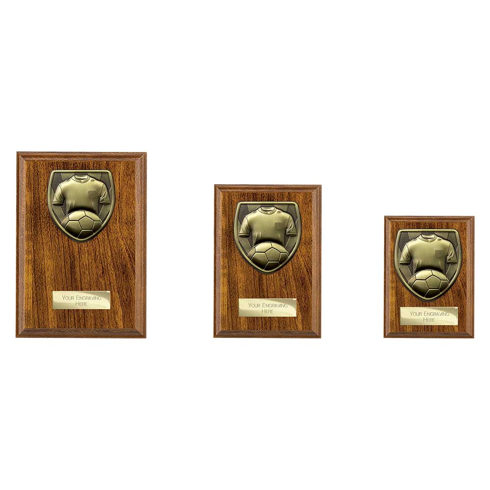 Cobra Plaque Football Shirt & Ball Award Walnut