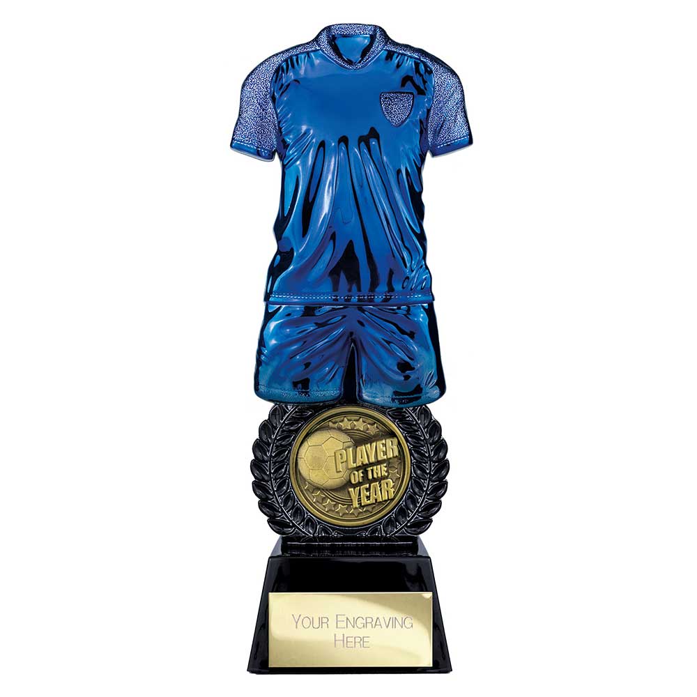 Intensity Football Player of Year Award Blue & Carbon Black