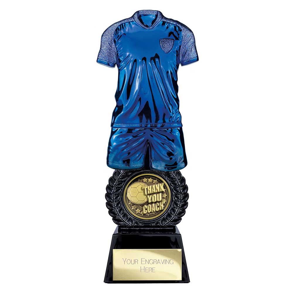 Intensity Football Thank You Coach Award Blue & Carbon Black