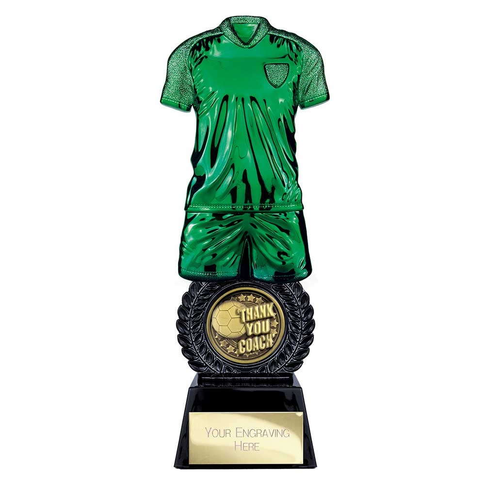 Intensity Football Thank You Coach Award Green & Carbon Black