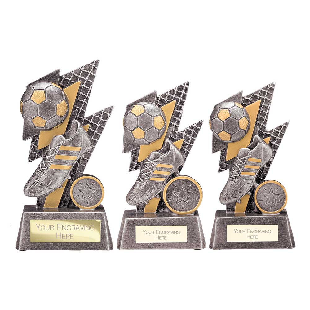 Strike Bolt Football Award Antique Silver & Gold