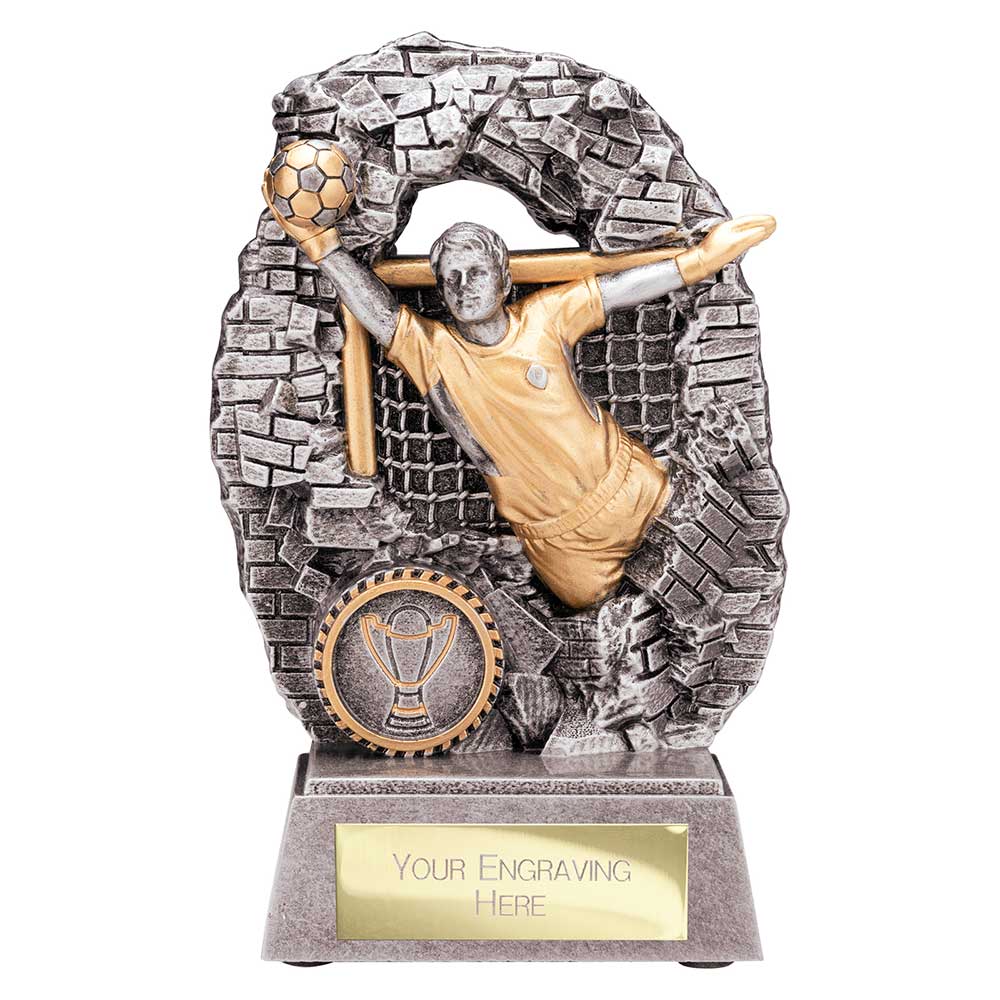 Blast Out Football Goalkeeper Award Antique Silver & Gold