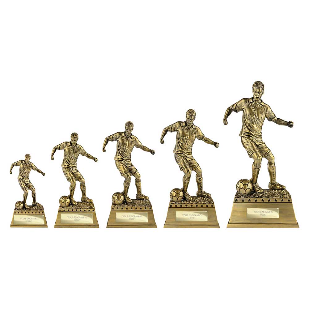 The Classic Football Male Figurine Metallic Antique Gold