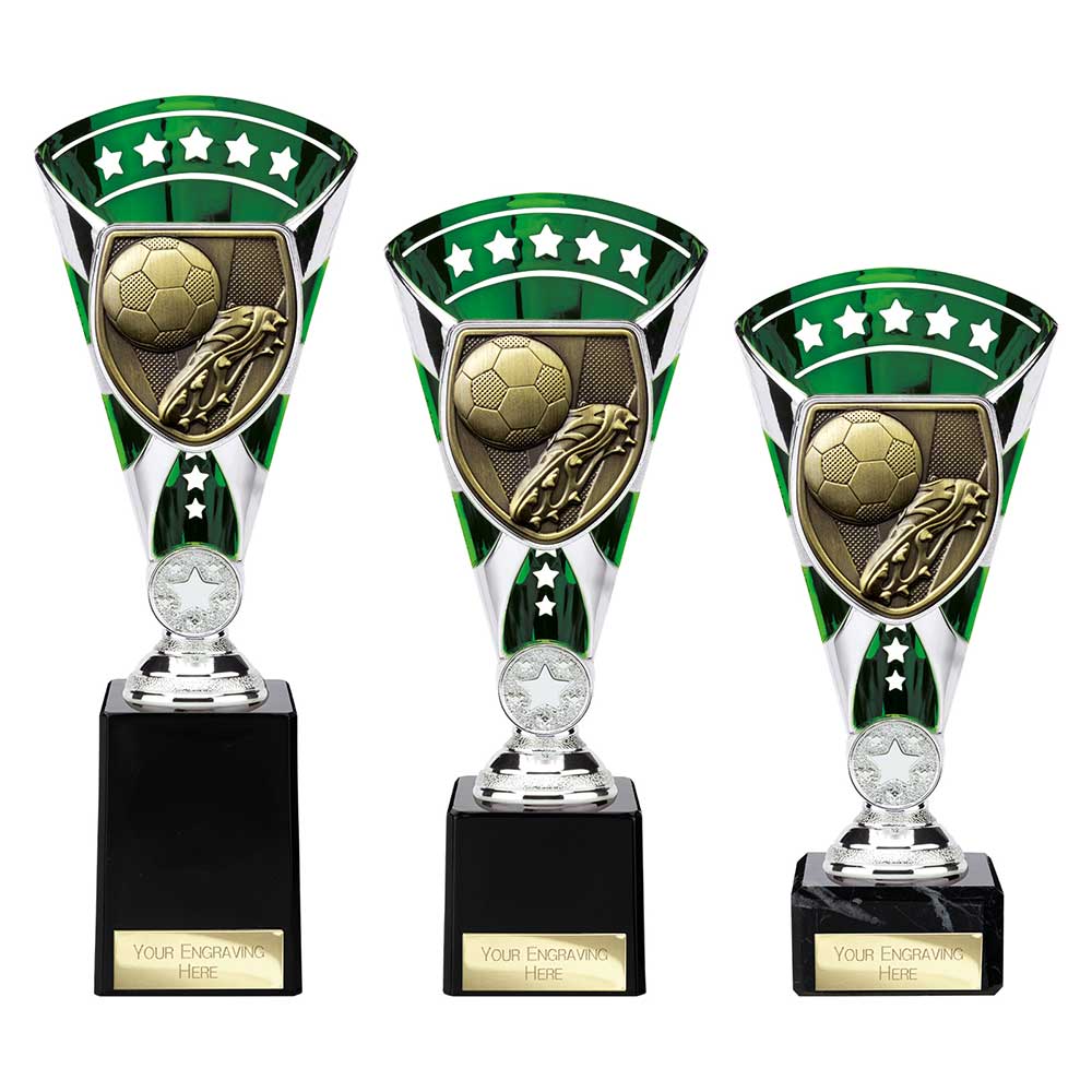 Cobra Star Cup Football Boot & Ball Silver & Green