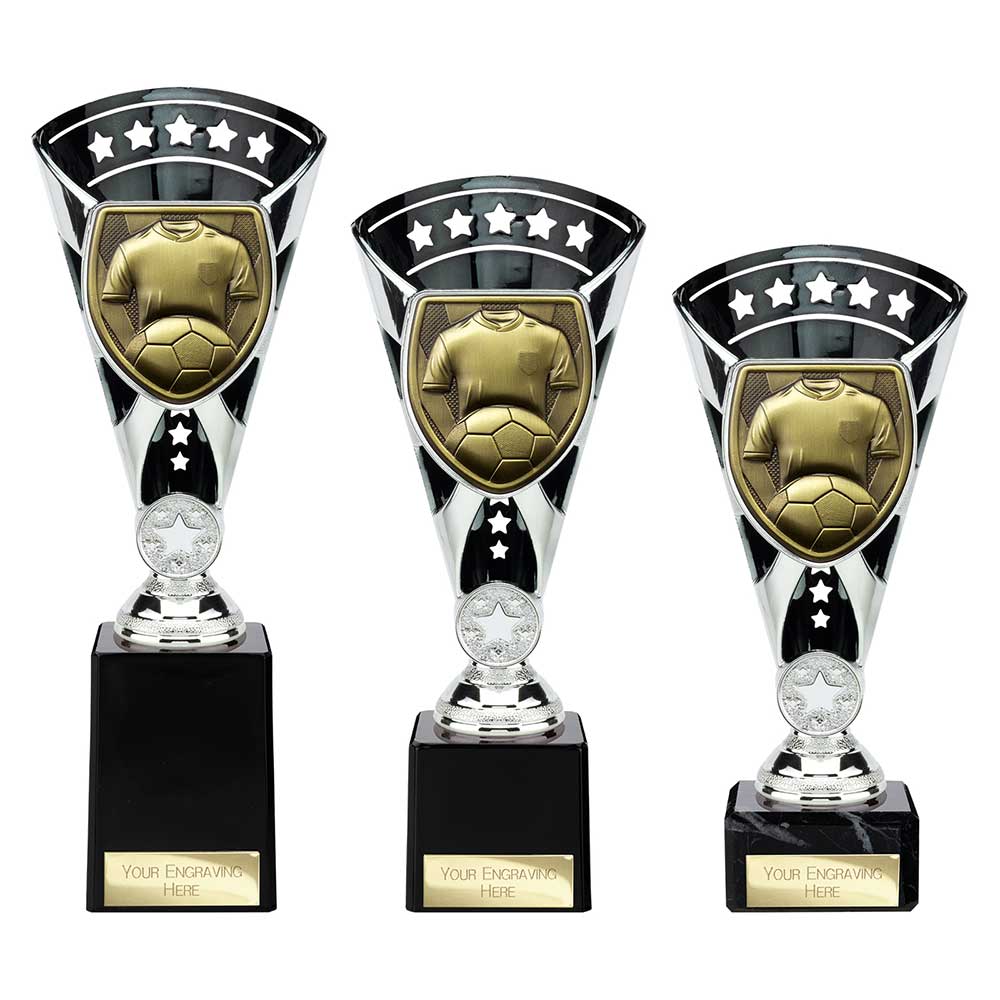 Cobra Star Cup Football Shirt & Ball Silver & Black