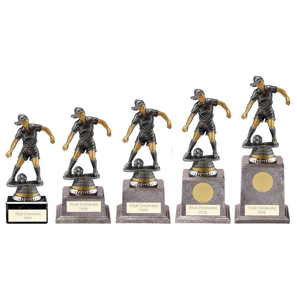 Cyclone Football Player Female Antique Silver