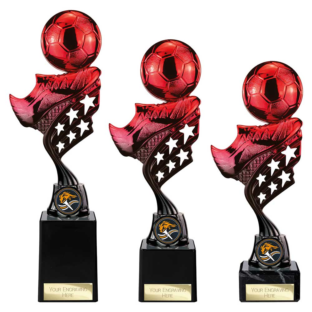 Innov8 Football Plastic Trophy Red & Black