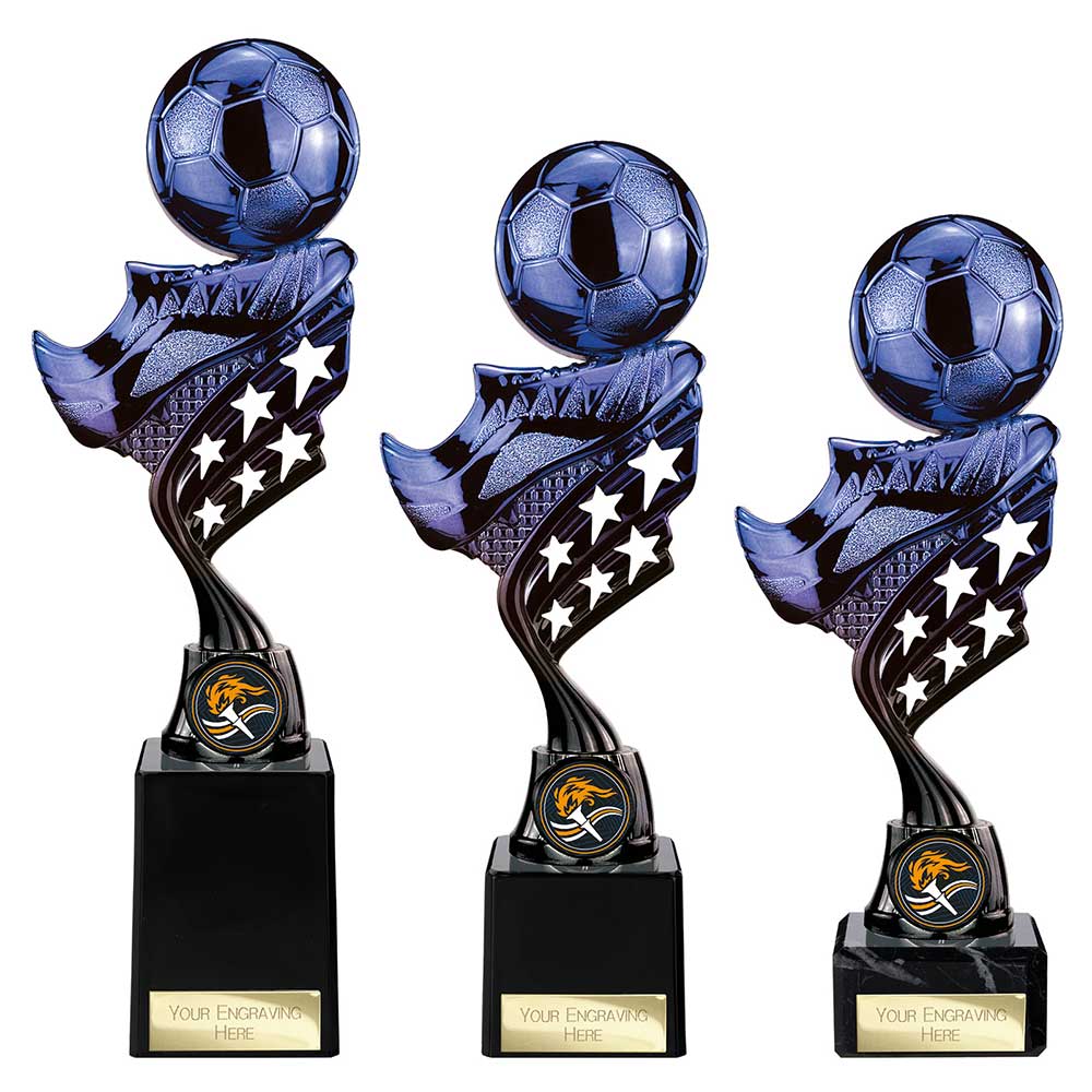 Innov8 Football Plastic Trophy Blue & Black