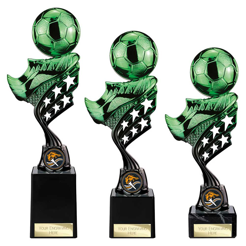 Innov8 Football Plastic Trophy Green & Black