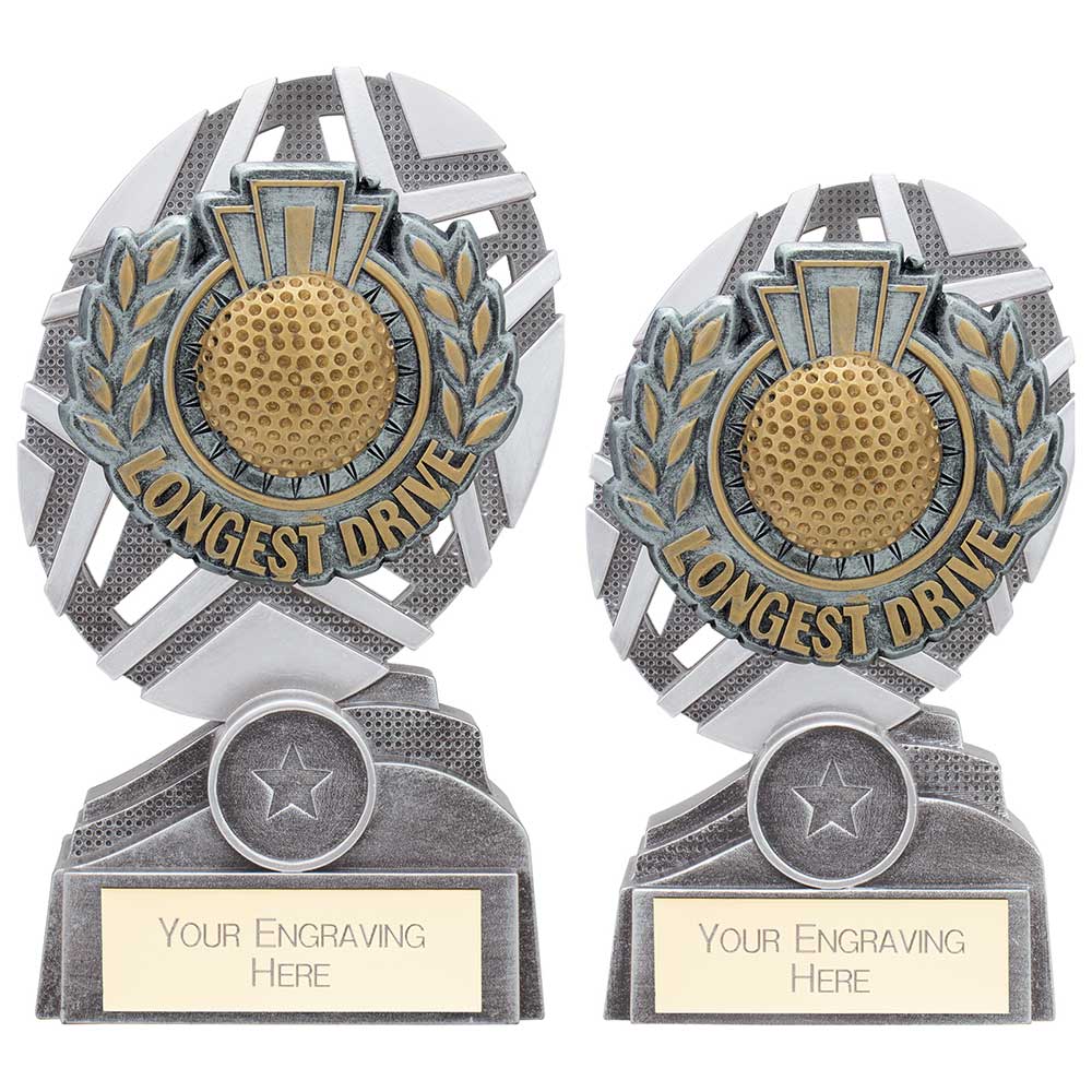The Stars Longest Drive Plaque Award Silver & Gold